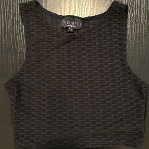 discreet black workout top